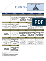 ES Dining Hall Menu - February 2016