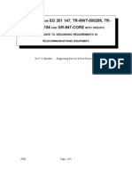 Abstracts From Eg 201 147, Tr-nwt-000295, Tr-nwt-000154 and Gr-947-Core With Specific Reference To Grounding Requirements in Telecommunications Equipment