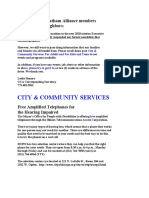 City & Community Services: Dear Greater Chatham Alliance Members and Chatham Neighbors