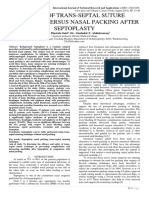 Effect of Trans-Septal Suture Technique Versus Nasal Packing After Septoplasty