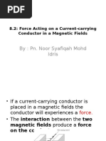 Physics Form 5 - 8.2 Force Acting On A Current Carrying Conductor in A Magnetic Fields