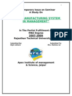 "Lean Manufacturing System in Management": Contemporary Issue On Seminar A Study On