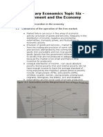 Preliminary Economics Topic Six - Government and The Economy