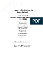 Impact of Inflation in Bangladesh: East West University