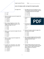 Triangle Inequality Theorem Quiz With Answer