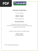 Certificate of Employment