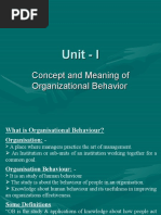 Concept and Meaning of Organizational Behavior