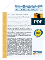 Importancia de Conocer y Saber Clasificar Los Costos para Una Buena Toma de Decisiones