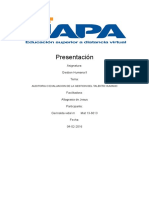 AUDITORIA O EVALUACION DE LA GESTION DEL TALENTO HUMANO Tarea 8