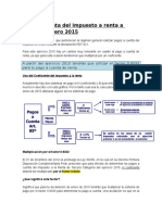 Pago A Cuenta Del Impuesto A Renta A Partir de Enero 2015