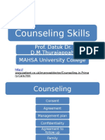 Counseling Skills: Prof. Datuk Dr. D.M.Thuraiappah MAHSA University College