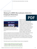 Walmart's HRM - Recruitment, Selection, Employee Retention - Panmore Institute