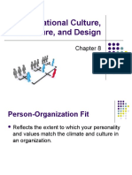 Chapter 8 - Organizational Culture Structure and Design