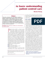 Time To Learn. Understanding Patient Centered Care