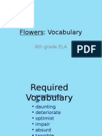 Flowers Vocab 8th Grade Ela 2016