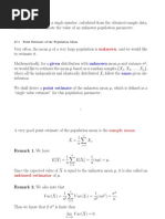 Point Estimate: Given Unknown Same