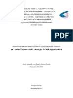 O Uso de Motores de Indução Na Geração Eólica