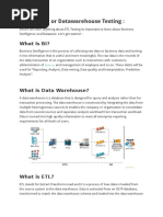 ETL Testing and Datawarehouse Testing