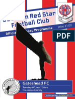 Seaham Red Star V Gateshead Programme