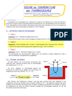 MESURE de TEMPERATURE Par THERMOCOUPLE