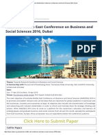 Australia-Middle East Conference On Business and Social Sciences 2016, Dubai