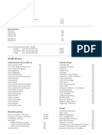 Akasya Catering - Price List 2015