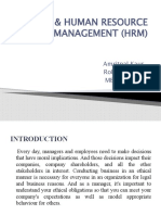 Ethics &amp Human Resource Management (HRM)