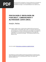 Abeijon, Matias (2012) - Psicologia e Ideologia en Foucault, Canguilhem y Althusser (1954-1963)