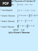 Single Variable - Line Integrals - Green's Theorem - Stokes' Theorem - Gauss' Theorem