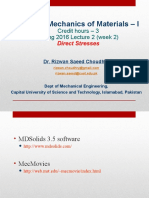 ME2233 Mechanics of Materials - I: Credit Hours - 3 Spring 2016 Lecture 2 (Week 2)