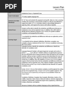 Lesson Plan: Title Grade Level/subject