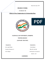 Effects of Non Registration of Partnership Firm