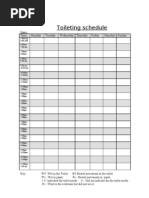 Toileting Schedule Chart