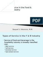 Types of Service in The F & B Industry