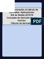 Tema 7. Iniciación Al Cálculo de Derivadas. Aplicaciones (I)