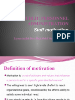 Sp3319 Public Personnel Administration: Staff Motivation