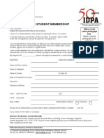 Application For Student Membership