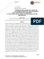 A Strategic Needs-Based Community Health Administration Model For Social Development and Administrative Reform