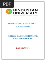 Basic Mechanical Engineering Lab Manual