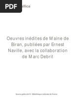 Maine de Biran - Ouvres Inédits