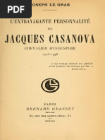 Joseph Le Gras L Extravagante Personnalite de Jacques Casanova