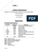 Gauss and Jacobi C Program