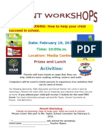 February Parent Workshop Flyer