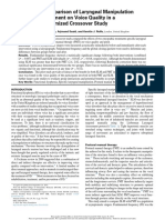 A Preliminary Comparison of Laryngeal Manipulation and Postural Treatment On Voice Quality in A Prospective Randomized Crossover Study