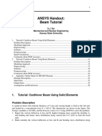 ANSYS Handout: Beam Tutorial