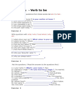 Exercícios Sobre Verbo To Be e Present Continuous