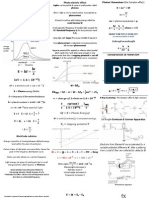 Quantum & Atomic Physics (Eg Photoelectric Affect) Formula Sheet & Study Tool Physics A