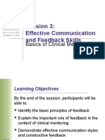 Session 3: Effective Communication and Feedback Skills: Basics of Clinical Mentoring