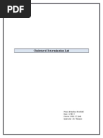 Cholesterol Lab Report