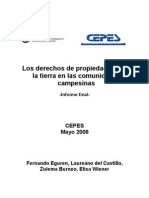 Los Derechos de Propiedad Sobre La Tierra en Las Comunidades Campesinas